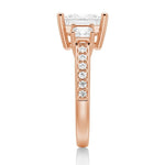 Accented Three Stone Princess Cut Lab Grown Diamond Engagement Ring - TAYLOR KOM_10K Rose Gold