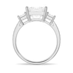 Accented Three Stone Princess Cut Lab Grown Diamond Engagement Ring - TAYLOR KOM_10K Rose Gold