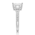 Accented Three Stone Princess Cut Lab Grown Diamond Engagement Ring - TAYLOR KOM_10K Rose Gold