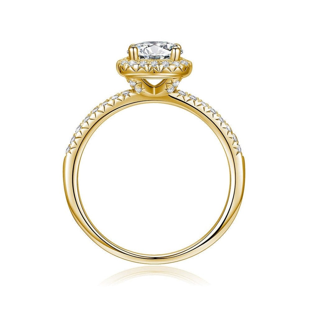 Brilliant Halo Round Cut Lab Grown Diamond Engagement Ring - TAYLOR KOM_10K Rose Gold