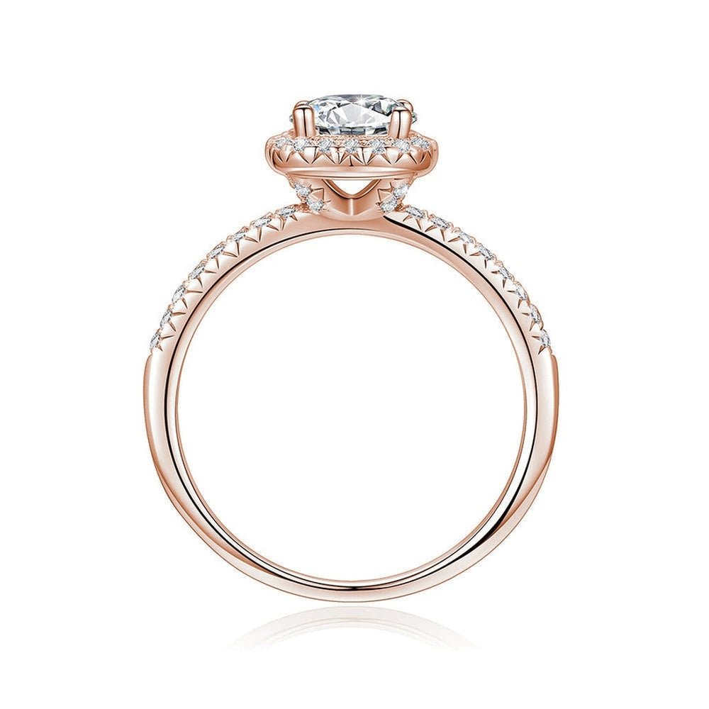Brilliant Halo Round Cut Lab Grown Diamond Engagement Ring - TAYLOR KOM_10K Rose Gold