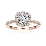 Brilliant Halo Round Cut Lab Grown Diamond Engagement Ring - TAYLOR KOM_10K Rose Gold