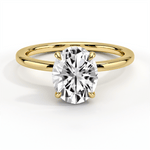 Classic Four - Prong Oval Cut Lab Grown Diamond Engagement Ring - TAYLOR KOM_10K Yellow Gold