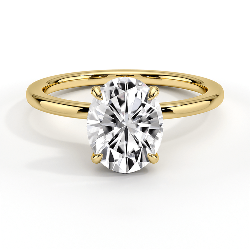 Classic Four - Prong Oval Cut Lab Grown Diamond Engagement Ring - TAYLOR KOM_10K Yellow Gold