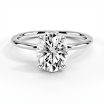 Classic Four - Prong Oval Cut Lab Grown Diamond Engagement Ring - TAYLOR KOM_10K White Gold