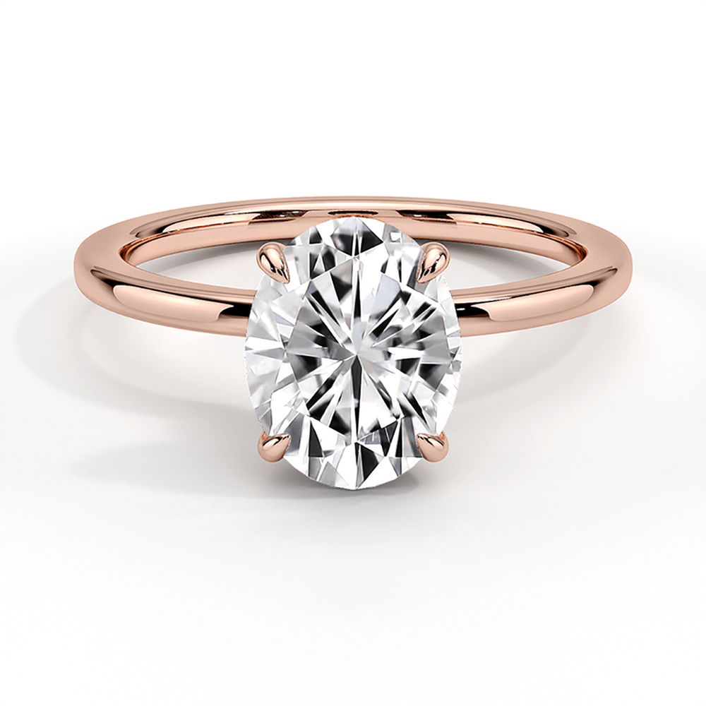 Classic Four - Prong Oval Cut Lab Grown Diamond Engagement Ring - TAYLOR KOM_10K Rose Gold