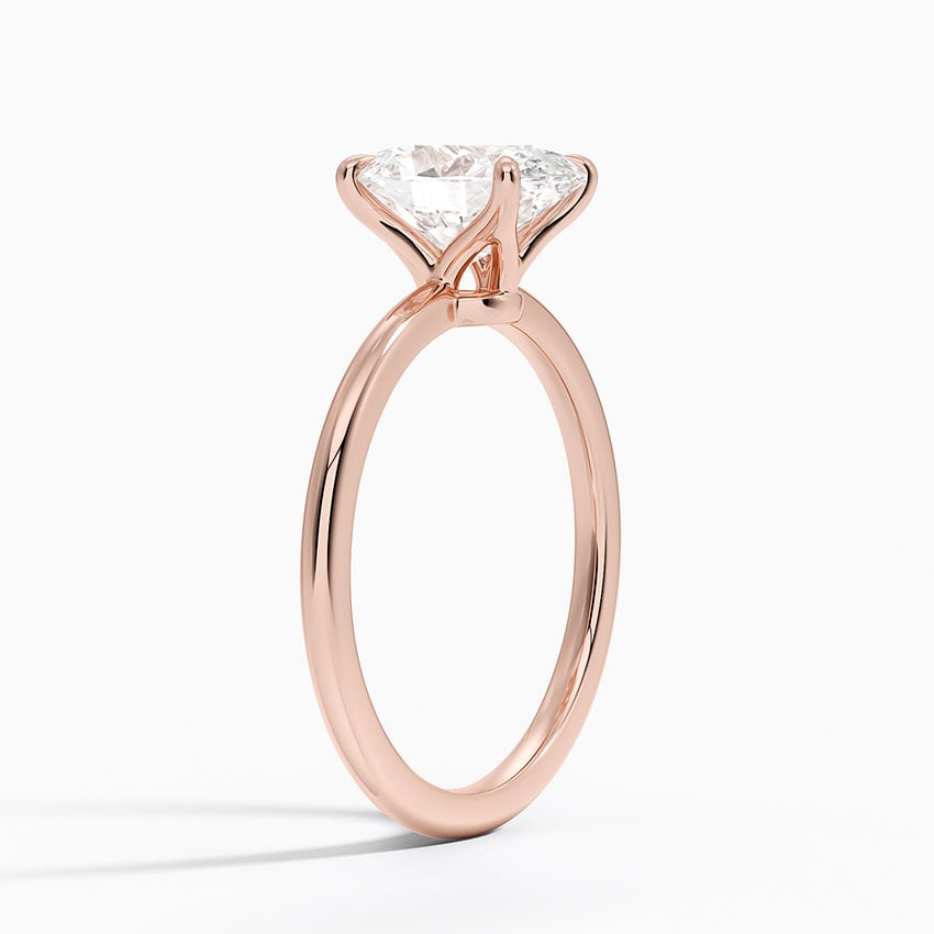 Classic Four - Prong Oval Cut Lab Grown Diamond Engagement Ring - TAYLOR KOM_10K Rose Gold