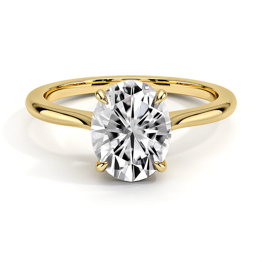 Classic Four - Prong Solitaire Oval Cut Lab Grown Diamond Engagement Ring - TAYLOR KOM_10K Yellow Gold