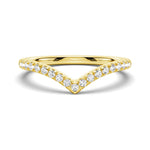 Curved V Moissanite Wedding Band - TAYLOR KOM_925 Sterling Silver
