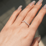 Curved V Moissanite Wedding Band - TAYLOR KOM_925 Sterling Silver