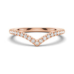 Curved V Moissanite Wedding Band - TAYLOR KOM_925 Sterling Silver