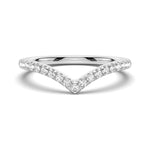 Curved V Moissanite Wedding Band - TAYLOR KOM_925 Sterling Silver