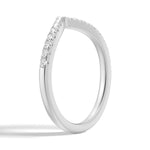 Curved V Moissanite Wedding Band - TAYLOR KOM_925 Sterling Silver