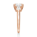 Cushion Cut Lab Grown Diamond Engagement Ring with Tapered Baguette Side Stones - TAYLOR KOM_10K Rose Gold