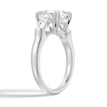 Cushion Cut Lab Grown Diamond Engagement Ring with Tapered Baguette Side Stones - TAYLOR KOM_10K Rose Gold