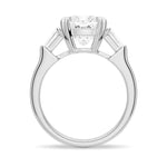 Cushion Cut Lab Grown Diamond Engagement Ring with Tapered Baguette Side Stones - TAYLOR KOM_10K Rose Gold