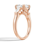 Cushion Cut Lab Grown Diamond Engagement Ring with Tapered Baguette Side Stones - TAYLOR KOM_10K Rose Gold