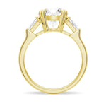 Double Prong Lab Grown Diamond Engagement Ring with Tapered Baguette Stones - TAYLOR KOM_10K Rose Gold