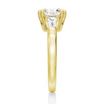 Double Prong Lab Grown Diamond Engagement Ring with Tapered Baguette Stones - TAYLOR KOM_10K Rose Gold