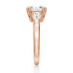 Double Prong Lab Grown Diamond Engagement Ring with Tapered Baguette Stones - TAYLOR KOM_10K Rose Gold