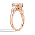 Double Prong Lab Grown Diamond Engagement Ring with Tapered Baguette Stones - TAYLOR KOM_10K Rose Gold