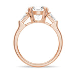 Double Prong Lab Grown Diamond Engagement Ring with Tapered Baguette Stones - TAYLOR KOM_10K Rose Gold