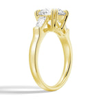 Double Prong Lab Grown Diamond Engagement Ring with Tapered Baguette Stones - TAYLOR KOM_10K Rose Gold