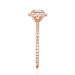 Four Prong Oval Cut Diamond Halo Lab Grown Diamond Engagement Ring - TAYLOR KOM_10K Rose Gold