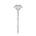 Four Prong Oval Cut Diamond Halo Lab Grown Diamond Engagement Ring - TAYLOR KOM_10K Rose Gold