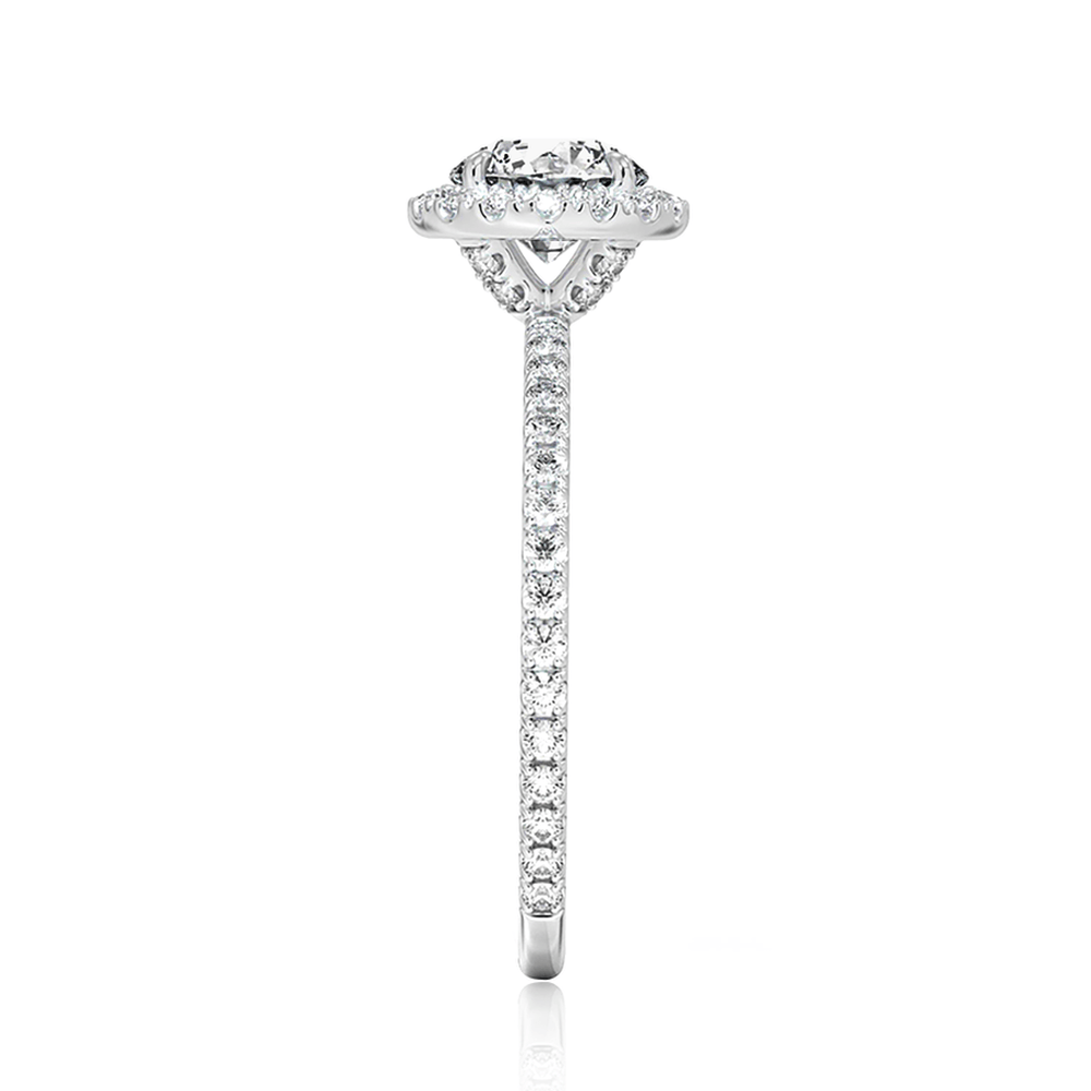 Four Prong Oval Cut Diamond Halo Lab Grown Diamond Engagement Ring - TAYLOR KOM_10K Rose Gold