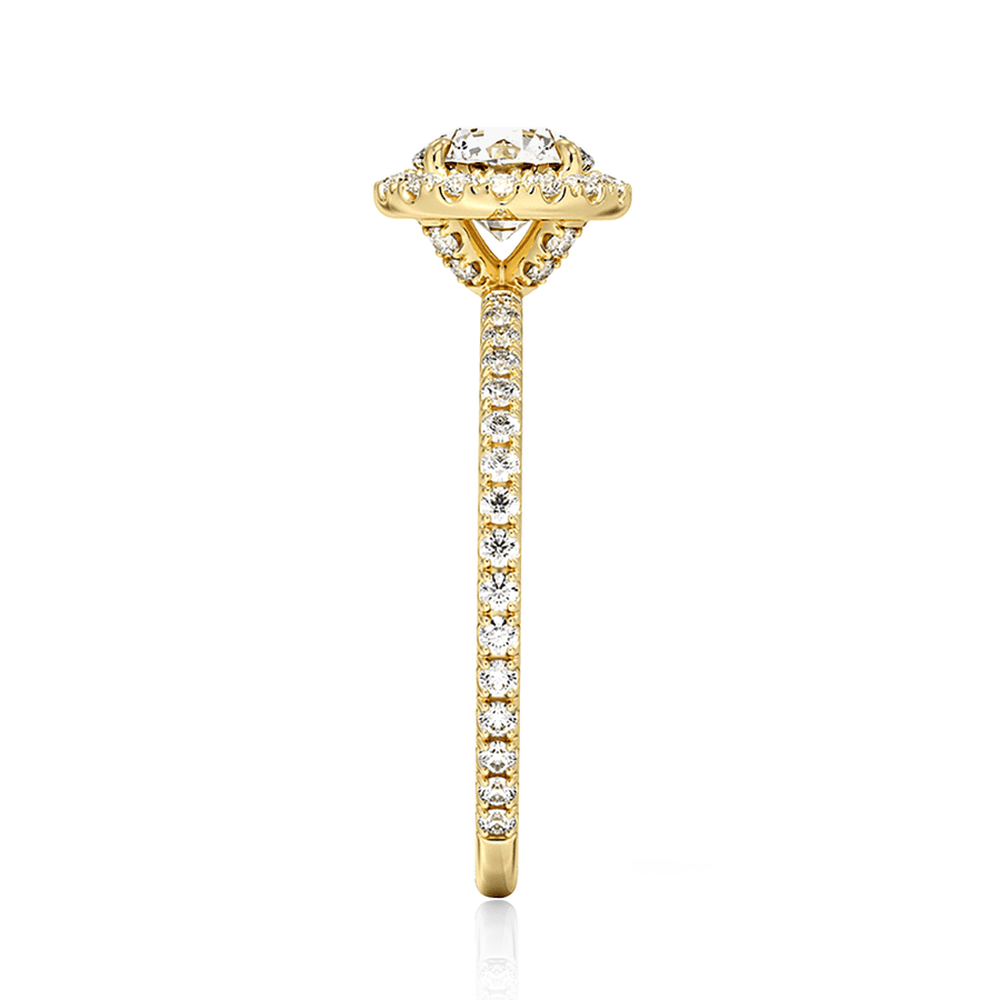 Four Prong Oval Cut Diamond Halo Lab Grown Diamond Engagement Ring - TAYLOR KOM_10K Rose Gold