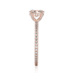 Four Prong Oval Shaped Lab Grown Diamond Engagement Ring With Hidden Halo - TAYLOR KOM_10K Rose Gold