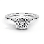 Four Prong Solitaire Round Cut Lab Grown Diamond Engagement Ring - TAYLOR KOM_10K White Gold
