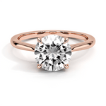 Four Prong Solitaire Round Cut Lab Grown Diamond Engagement Ring - TAYLOR KOM_10K Rose Gold