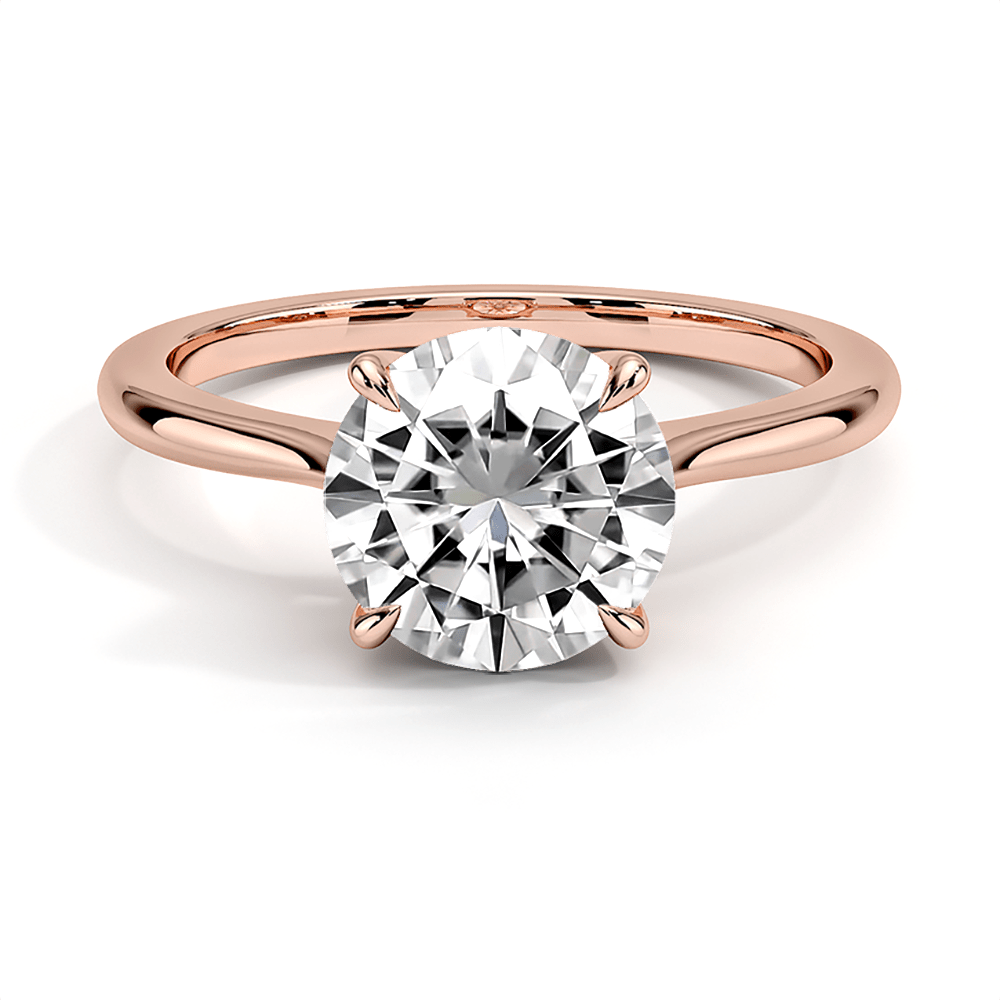 Four Prong Solitaire Round Cut Lab Grown Diamond Engagement Ring - TAYLOR KOM_10K Rose Gold