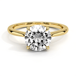 Four Prong Solitaire Round Cut Lab Grown Diamond Engagement Ring - TAYLOR KOM_10K Yellow Gold