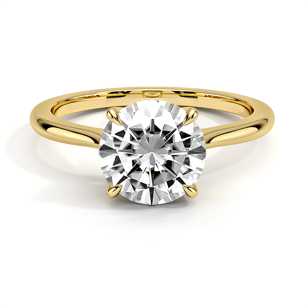 Four Prong Solitaire Round Cut Lab Grown Diamond Engagement Ring - TAYLOR KOM_10K Yellow Gold