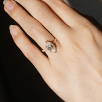 French Pavé Marquise Moissanite Engagement Ring With Hidden Halo - TAYLOR KOM_925 Sterling Silver