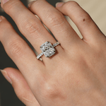Love Promise Radiant Cut Moissanite Halo Ring - TAYLOR KOM_925 Sterling Silver