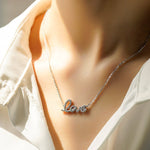Love Shaped Moissanite Necklace - TAYLOR KOM_White Gold