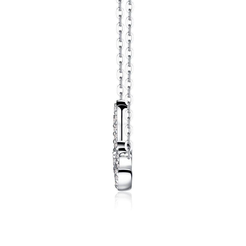 Love Shaped Moissanite Necklace - TAYLOR KOM_White Gold