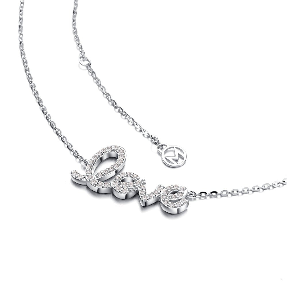 Love Shaped Moissanite Necklace - TAYLOR KOM_White Gold