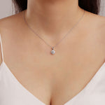 Luxury Round Cut Halo Moissanite Necklace - TAYLOR KOM_