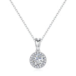 Luxury Round Cut Halo Moissanite Necklace - TAYLOR KOM_