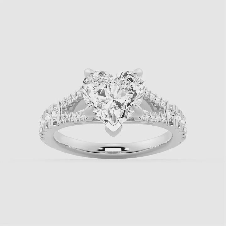 Heart Shaped Split-Shank Moissanite Engagement Ring