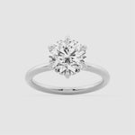 Six-Prong Solitaire Round Cut Engagement Ring With Hidden Halo