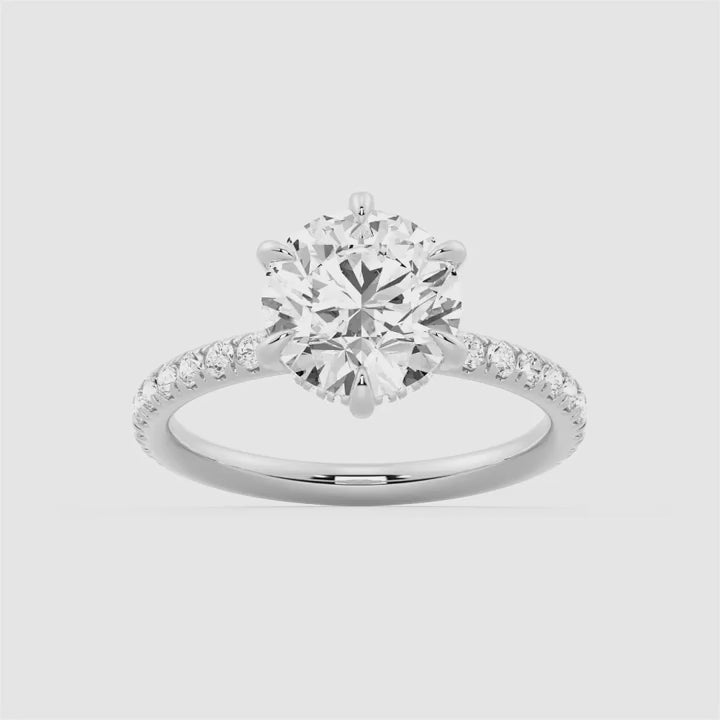 Radiant Moissanite Ring With Hidden Halo