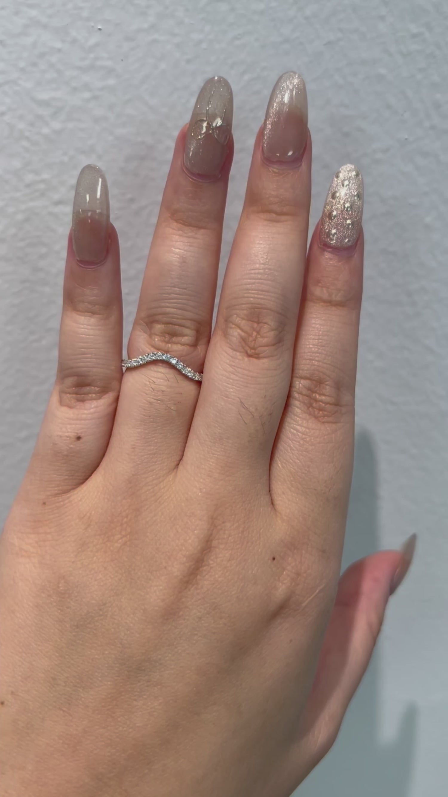 Petite Pavé Français Moissanite Wedding Band