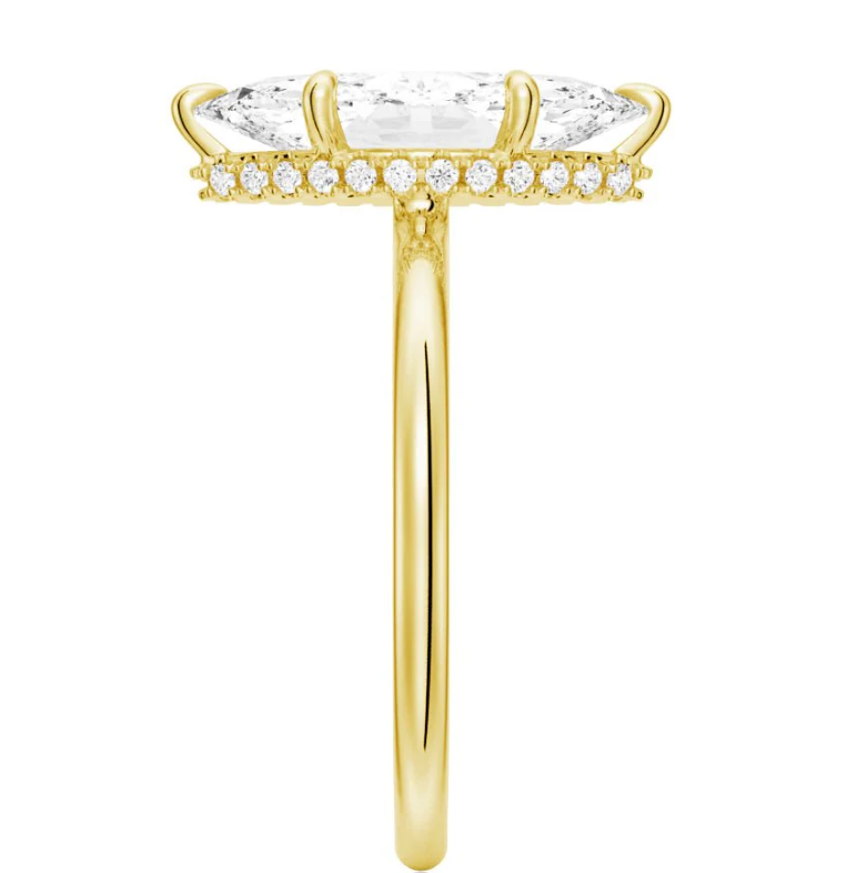 14K Yellow Gold 1.5CT Marquise Lab Grown Diamond Custom Ring