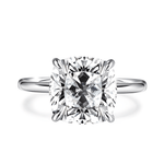 Solitaire Cushion Cut Lab Grown Diamond Engagement Ring With Hidden Halo - TAYLOR KOM_10K White Gold